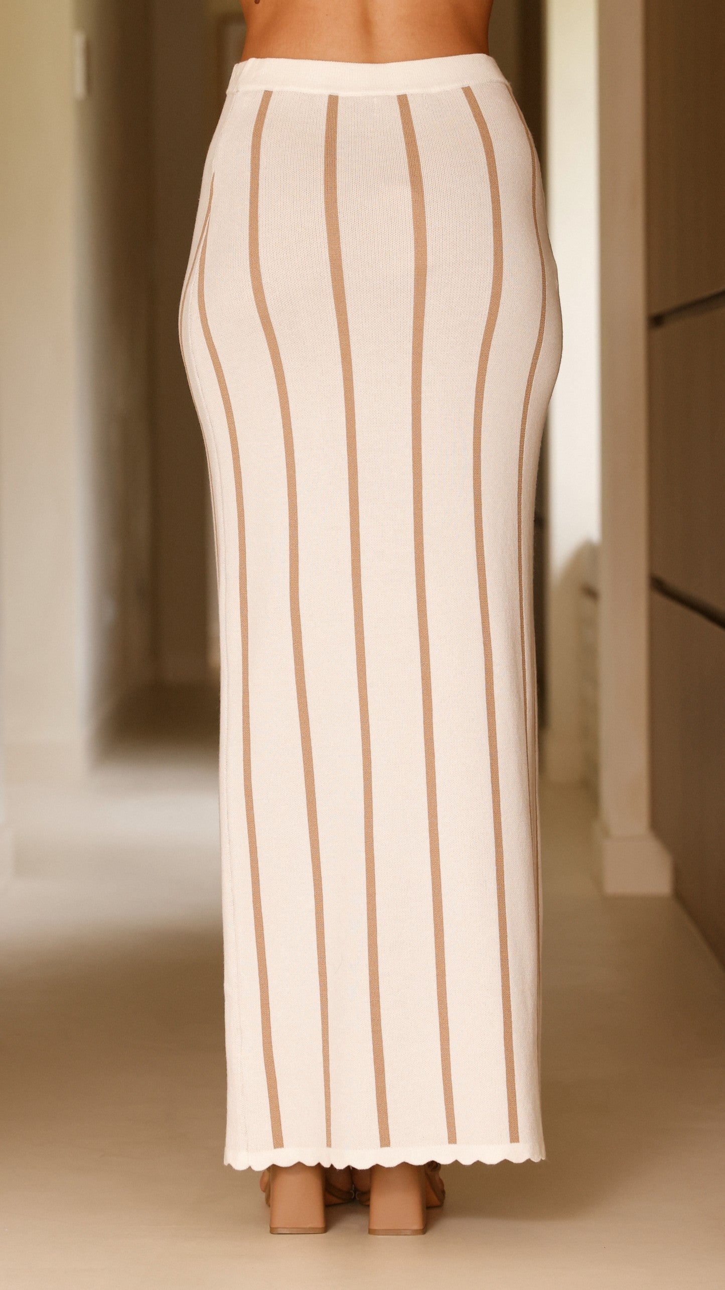 Cindy Maxi Skirt - White/Beige