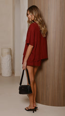 Louise Mini Skort - Burgundy