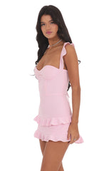 Ruffle Bodycon Dress in Pink