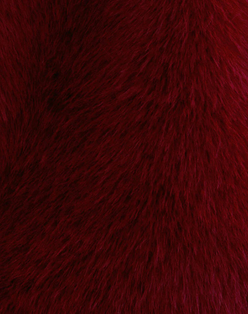Joji Jacket in Faux Fur Cherry