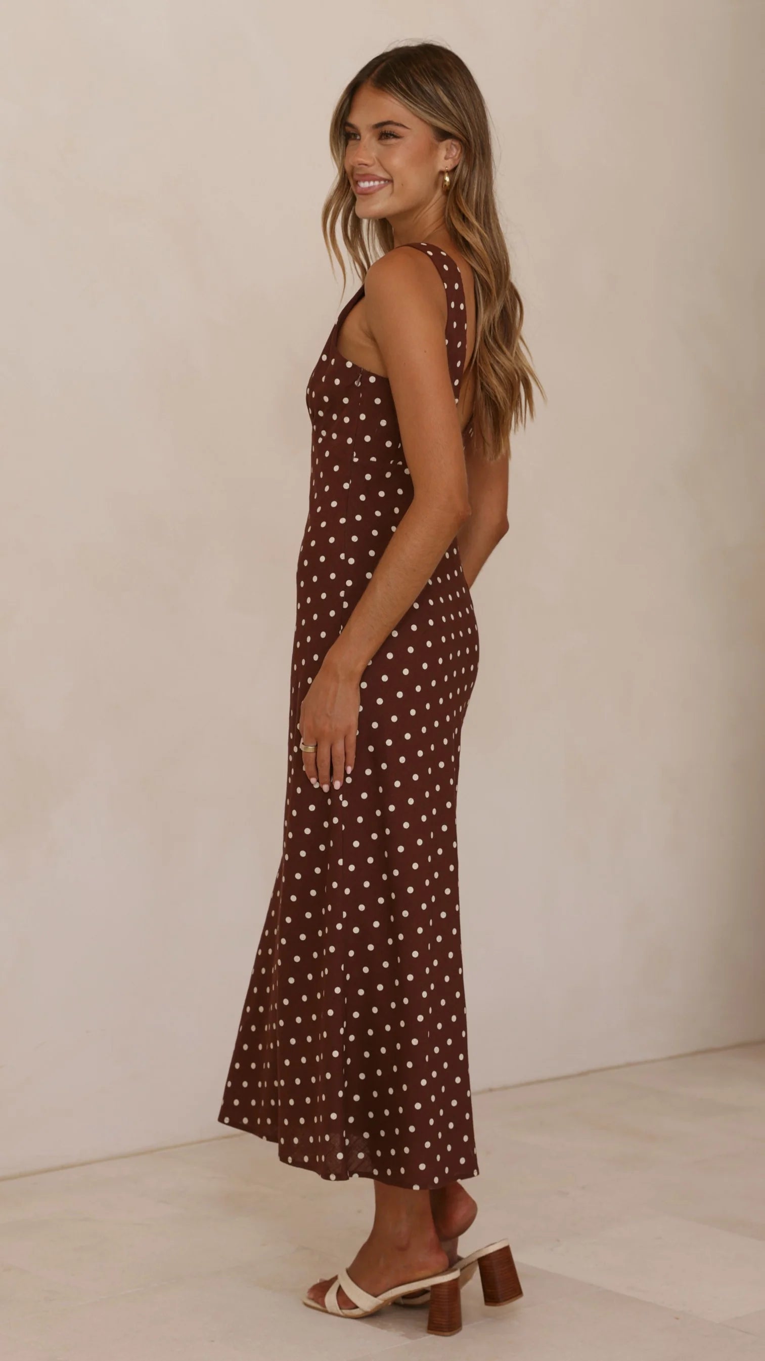 Sammie Maxi Dress - Chocolate/Nude Spot
