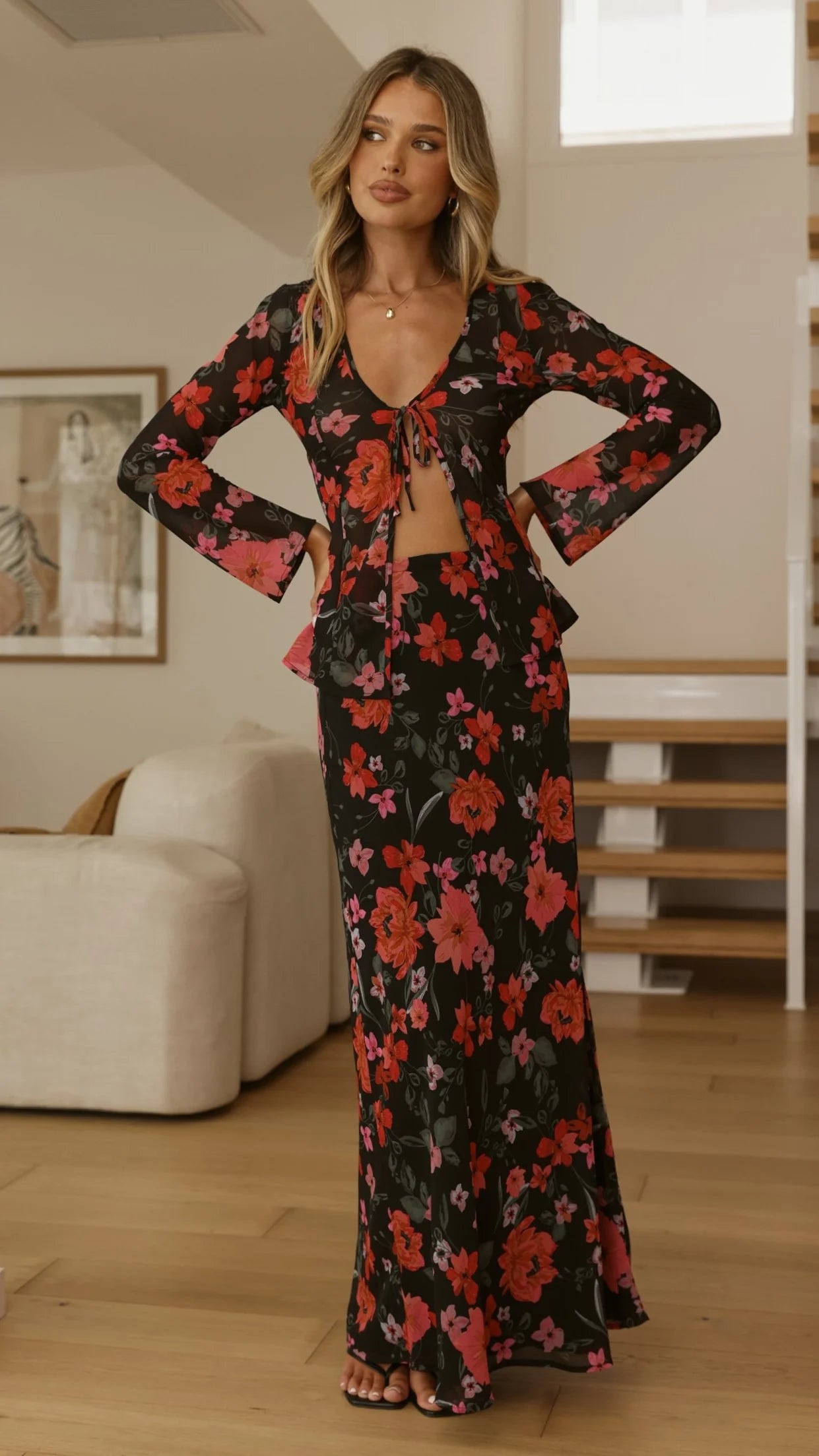 Flo Maxi Skirt - Dark Floral