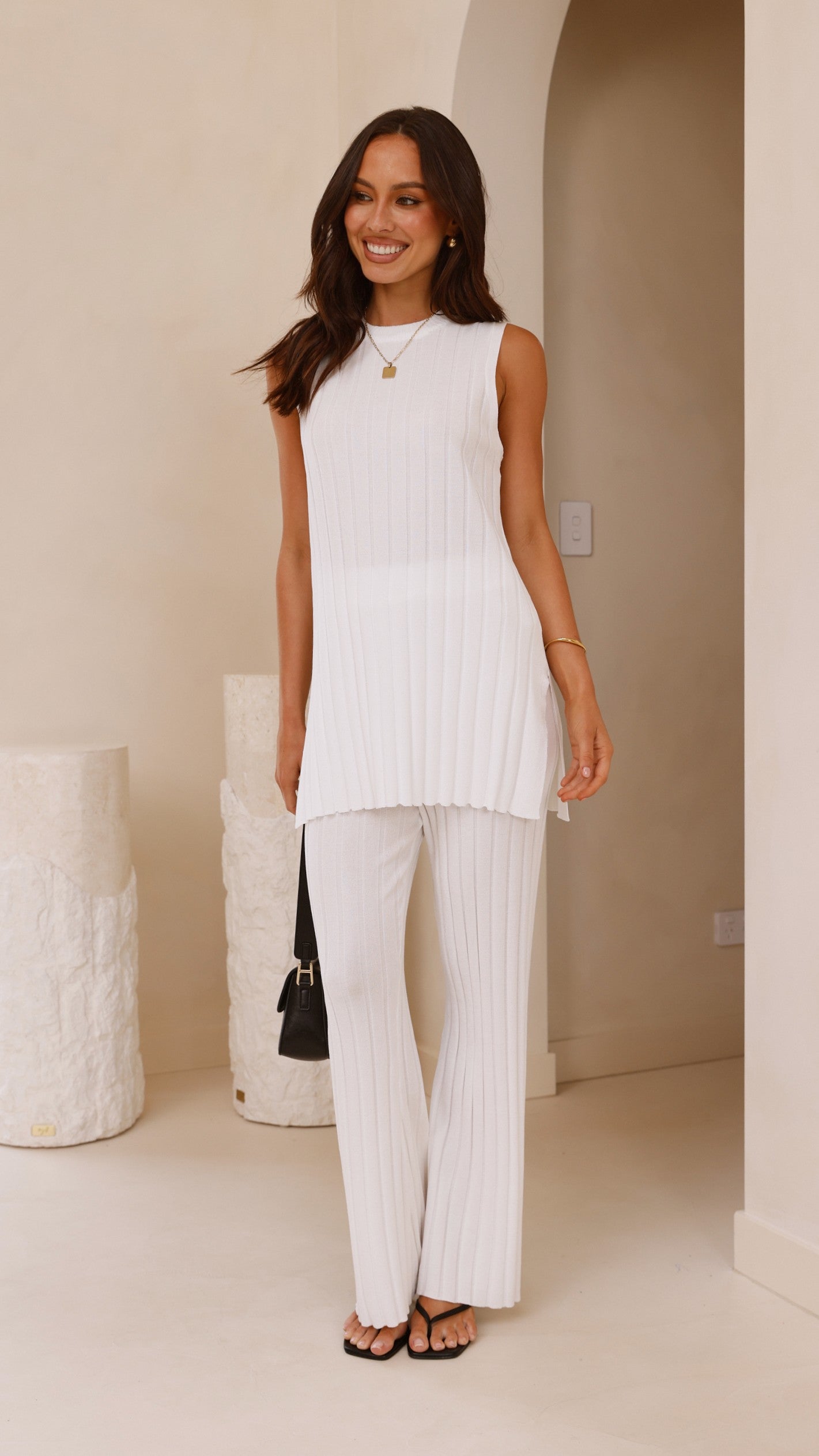 Megan Knit Pants - White