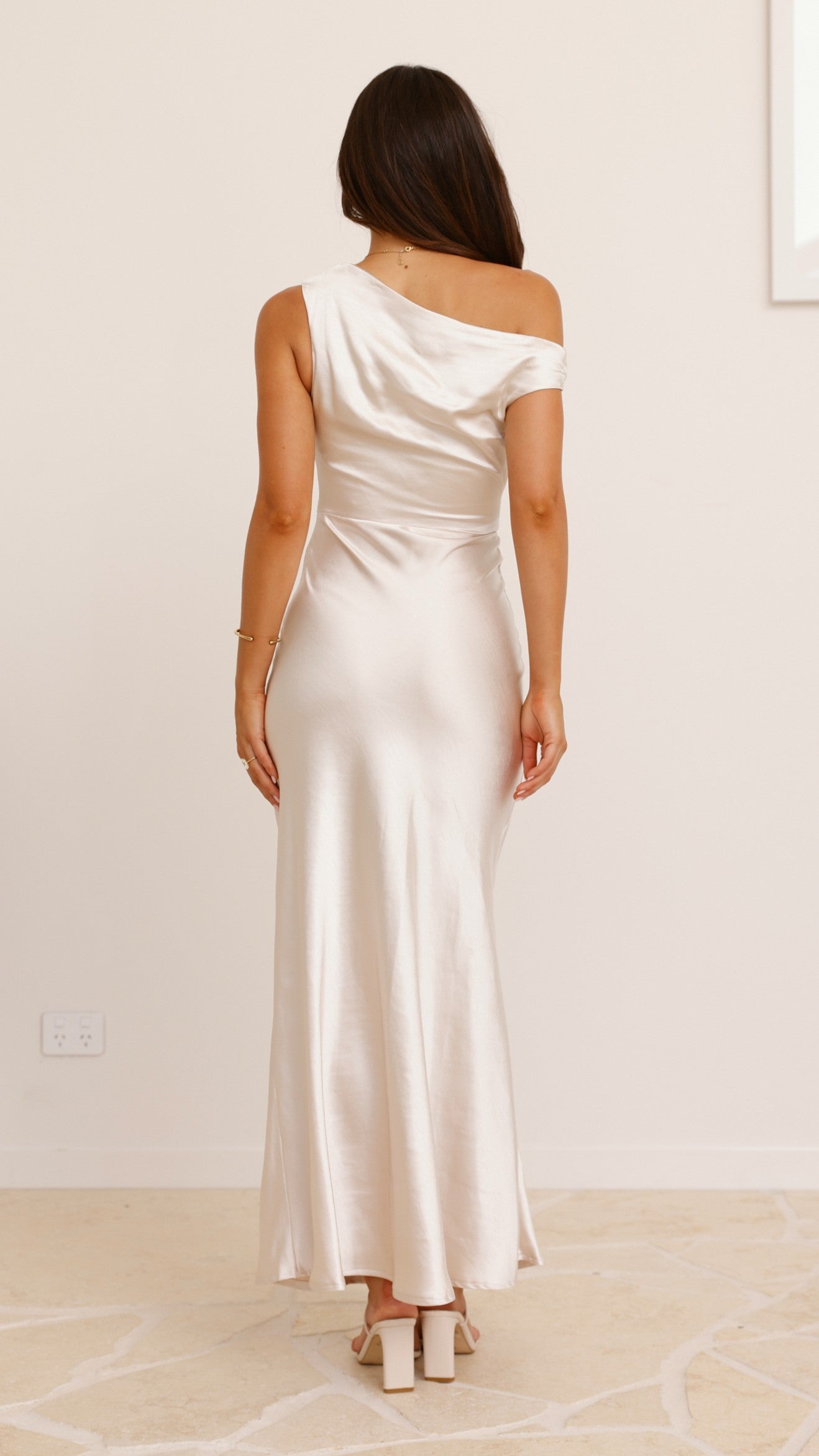 Auria Off Shoulder Maxi Dress - Champagne