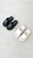 Thea Slide - Black Leather