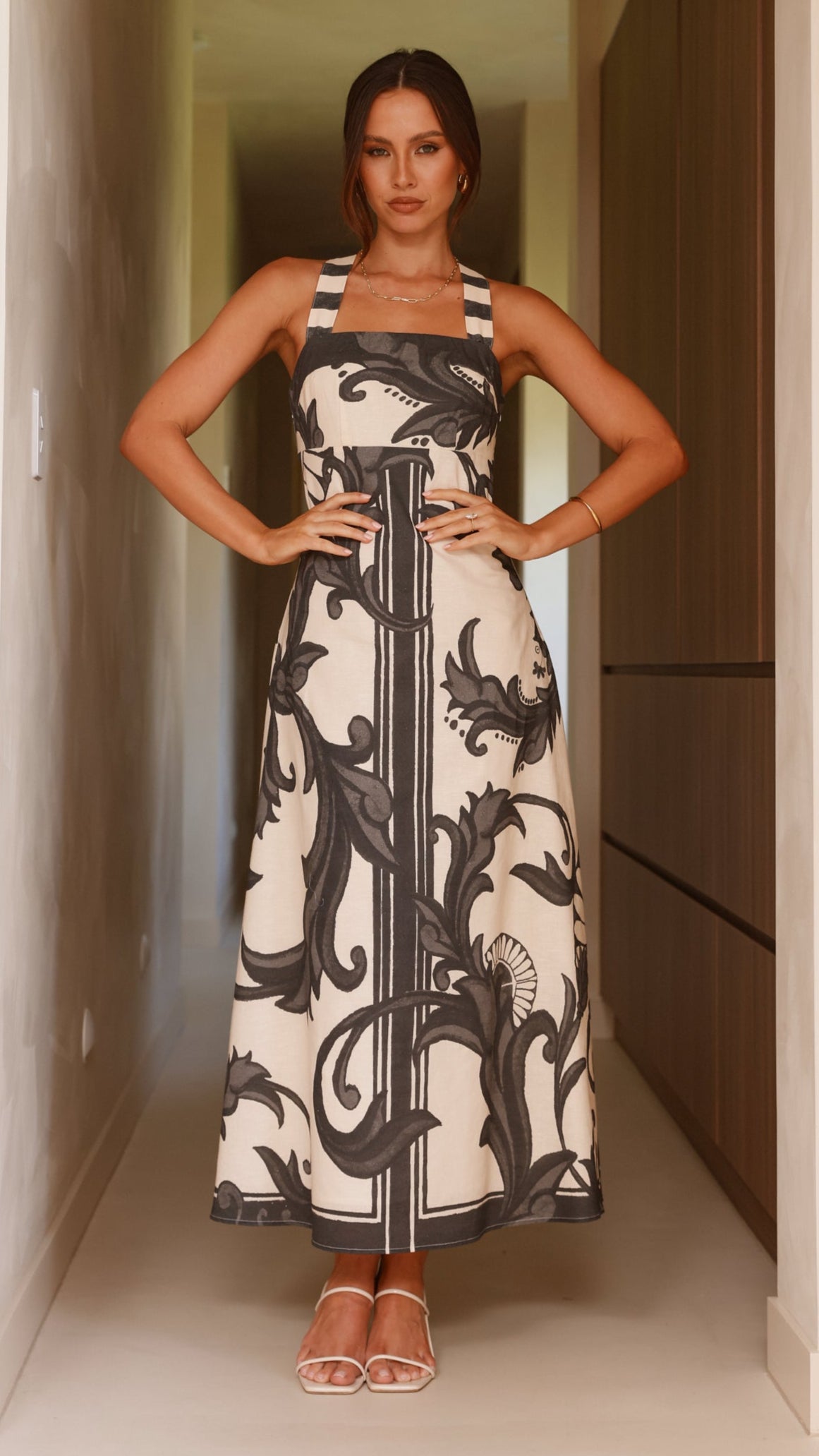 Mandy Maxi Dress - Cream / Black