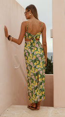 Nova Maxi Skirt - Lemon Print