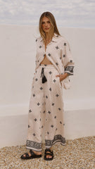 Deni Pants - Beige/Black