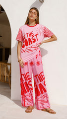 Florrie Tee - Pink/Red Tide