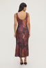 Liora Satin Maxi Slip Dress-Maroon Floral