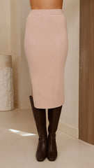 Iluka Knit Midi Skirt - Camel