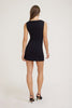 Katia Shirred Jersey Mini Dress-Black
