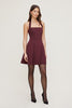 Amaya Satin Halter Mini Dress-Zinfandel Burgundy