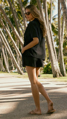 Nadine Shirt and Shorts Set - Black