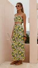 Nova Maxi Skirt - Lemon Print