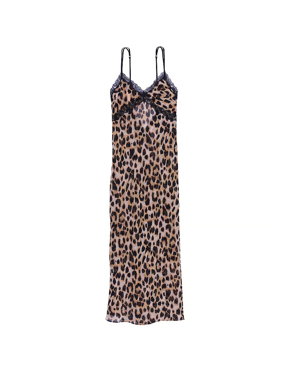 Leopard Chiffon Long Slip Dress