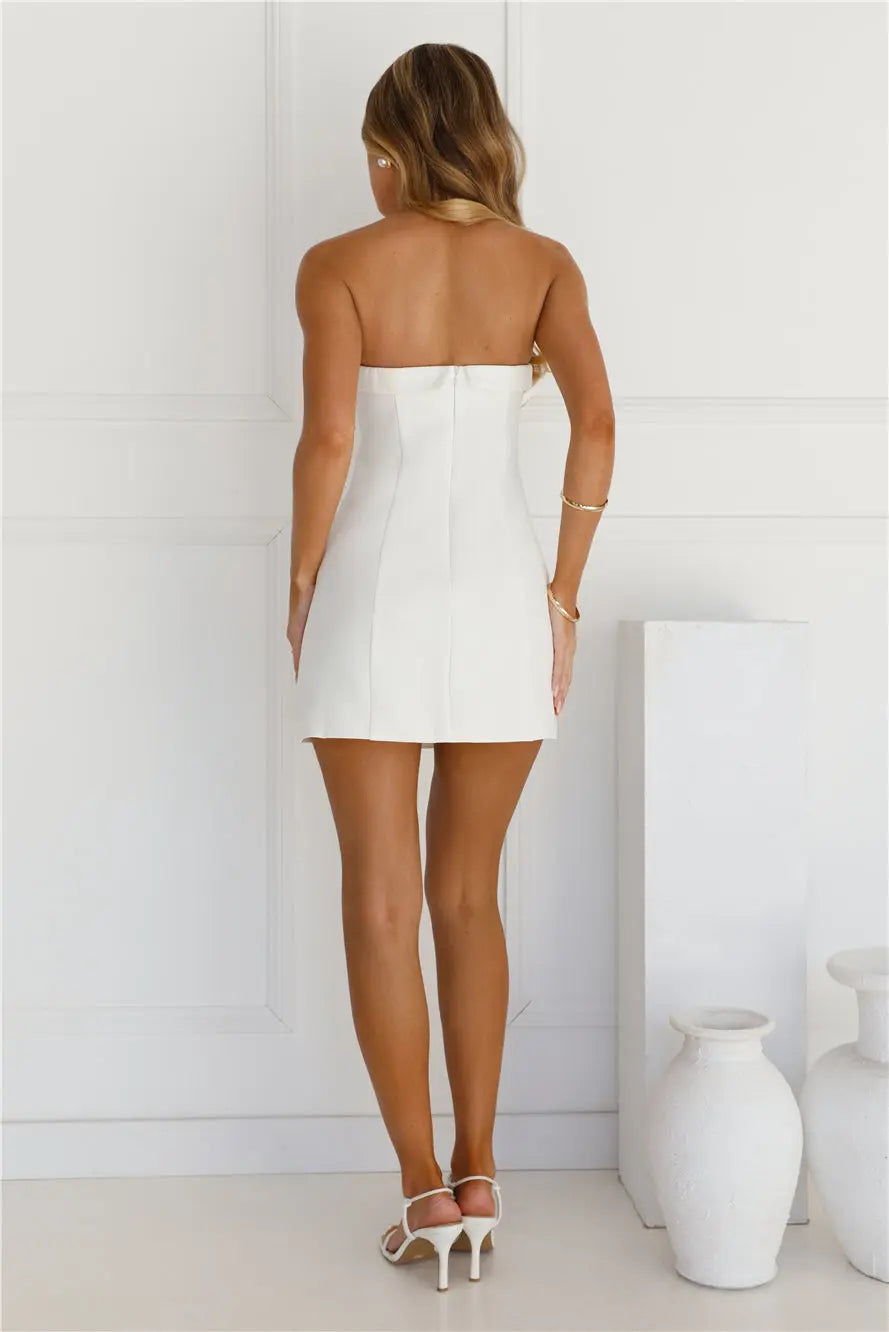 Elegant Affairs Strapless Mini Dress White