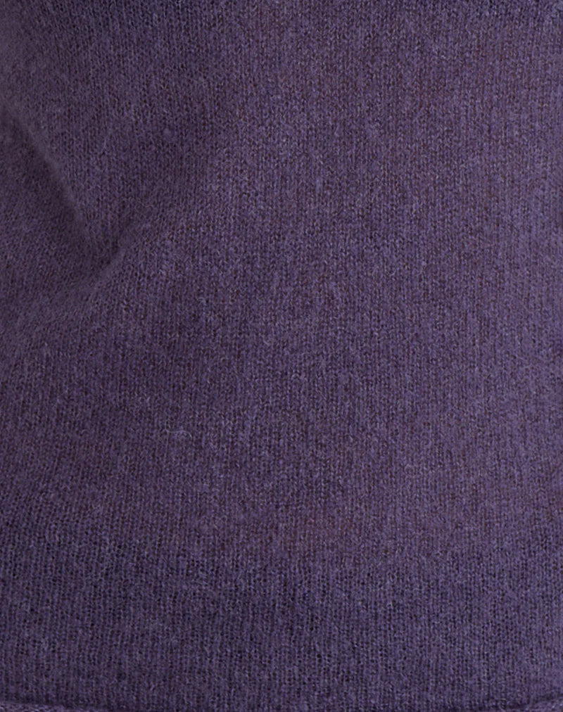 Miku Long Sleeve Top in Sheer Knit Purple