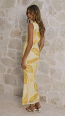 Seona Maxi Dress - Yellow Floral