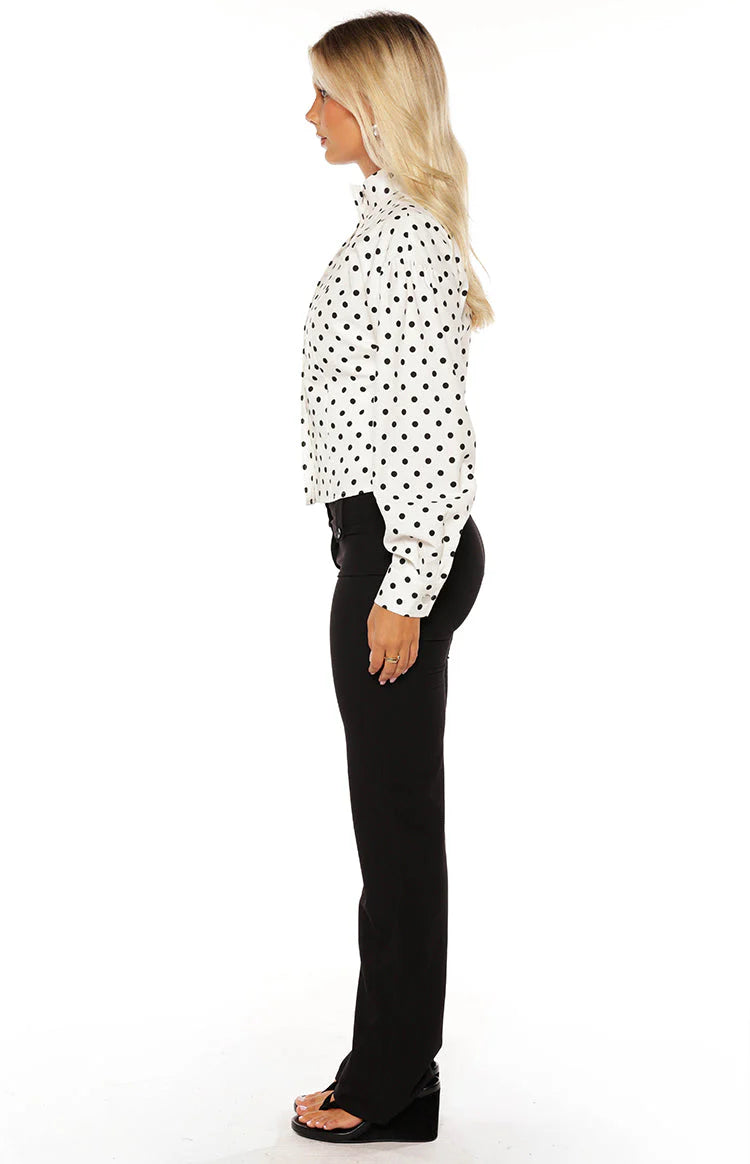 Front Page White Polka Dot Jacket
