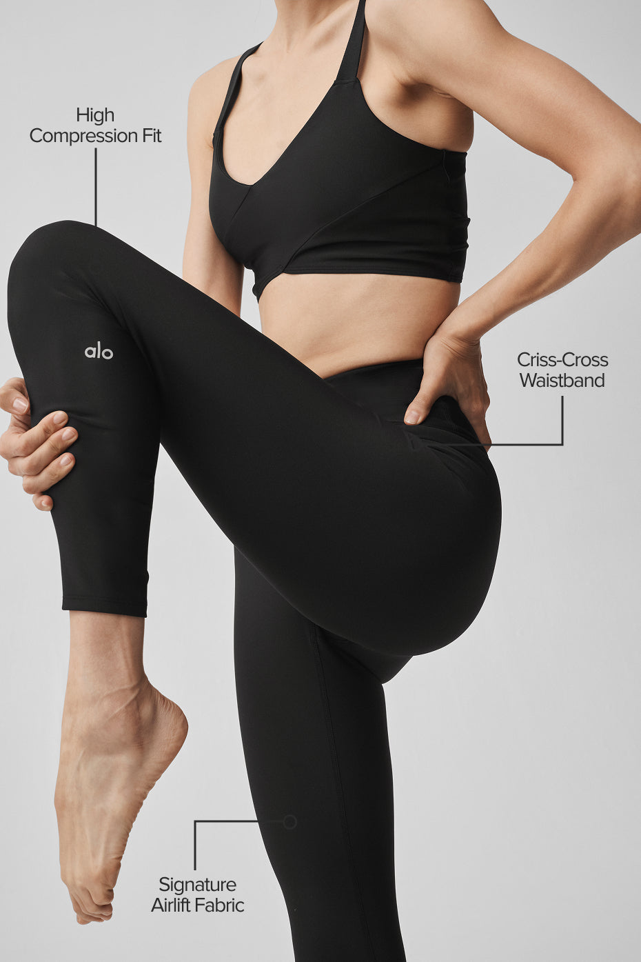 Airlift High-Waist 7/8 Horizon Legging - Black