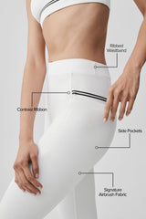 Airbrush High-Waist Fast Track Legging - White/Black