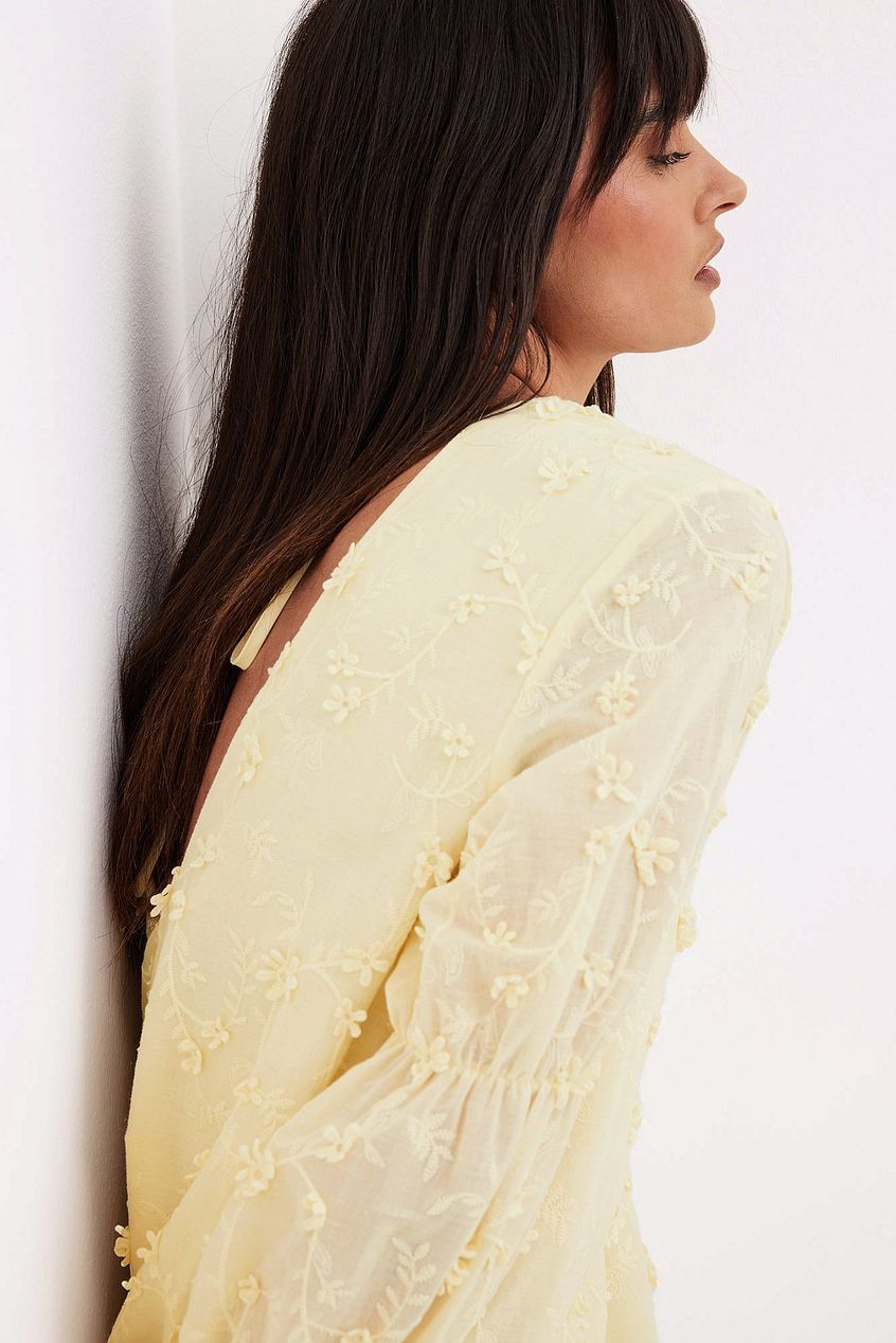 Sleeve Detail Deep Back Dress
