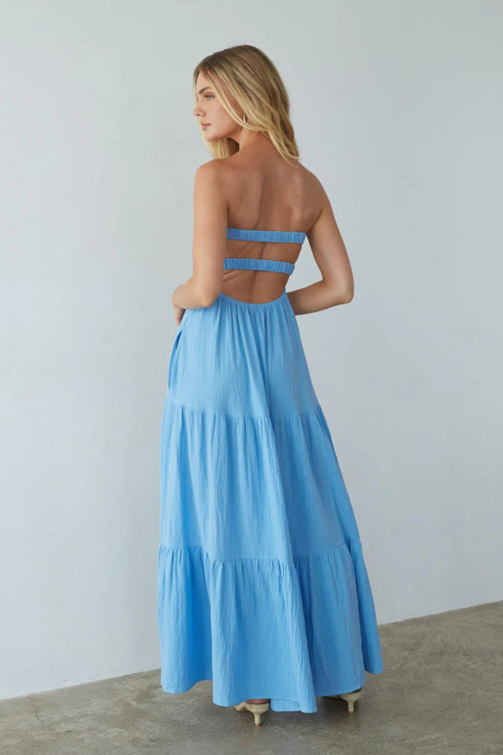 Della Twist Linen Maxi Dress