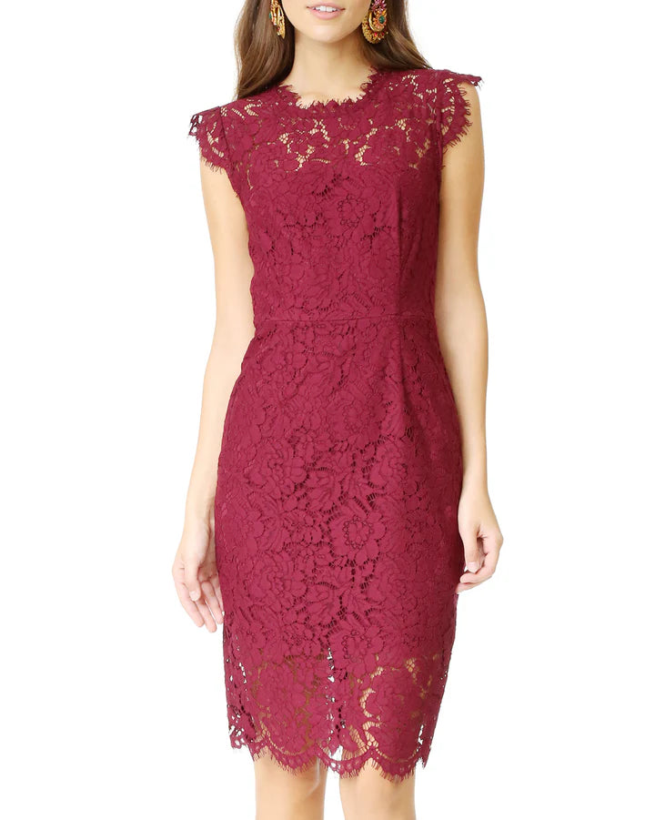 MEROKEETY Sleeveless Lace Floral Elegant Cocktail Dress
