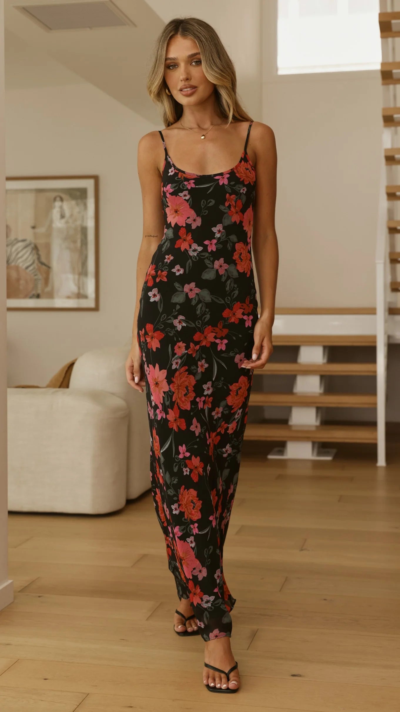 Trista Maxi Dress - Dark Floral