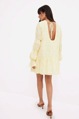 Sleeve Detail Deep Back Dress