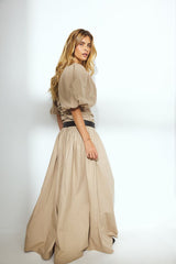 Cotton Puff Sleeve Maxi Dress
